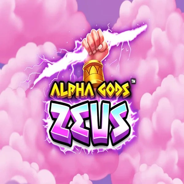 Alpha Gods Zeus slot logo by PearFiction Studios at Crystal Roll Casino